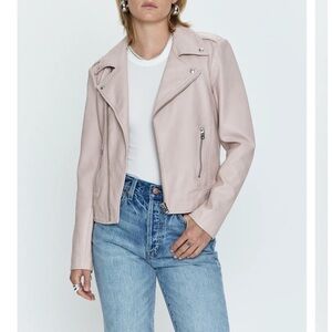 Women's Pink Vegan Leather Jacket